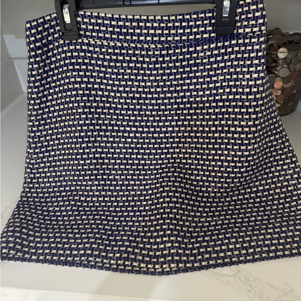 J. Crew purple and Cream A-Line Skirt